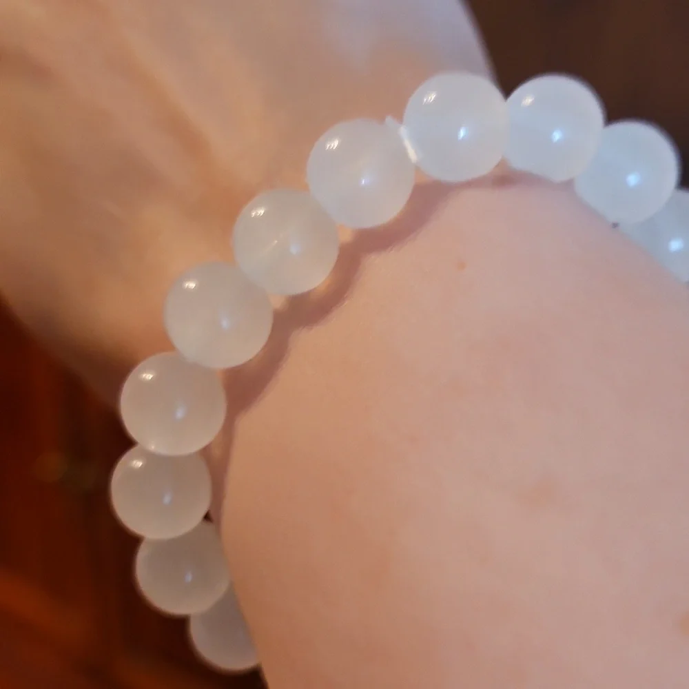 White Glass Beaded Bracelet